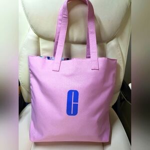 Clinique Light Purple Tote Bag with Blue Logo